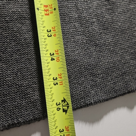 Hannes Roether Gemany Grey Marino Wool Ribbed V-Neck Sweater Dress - Picture 14 of 16